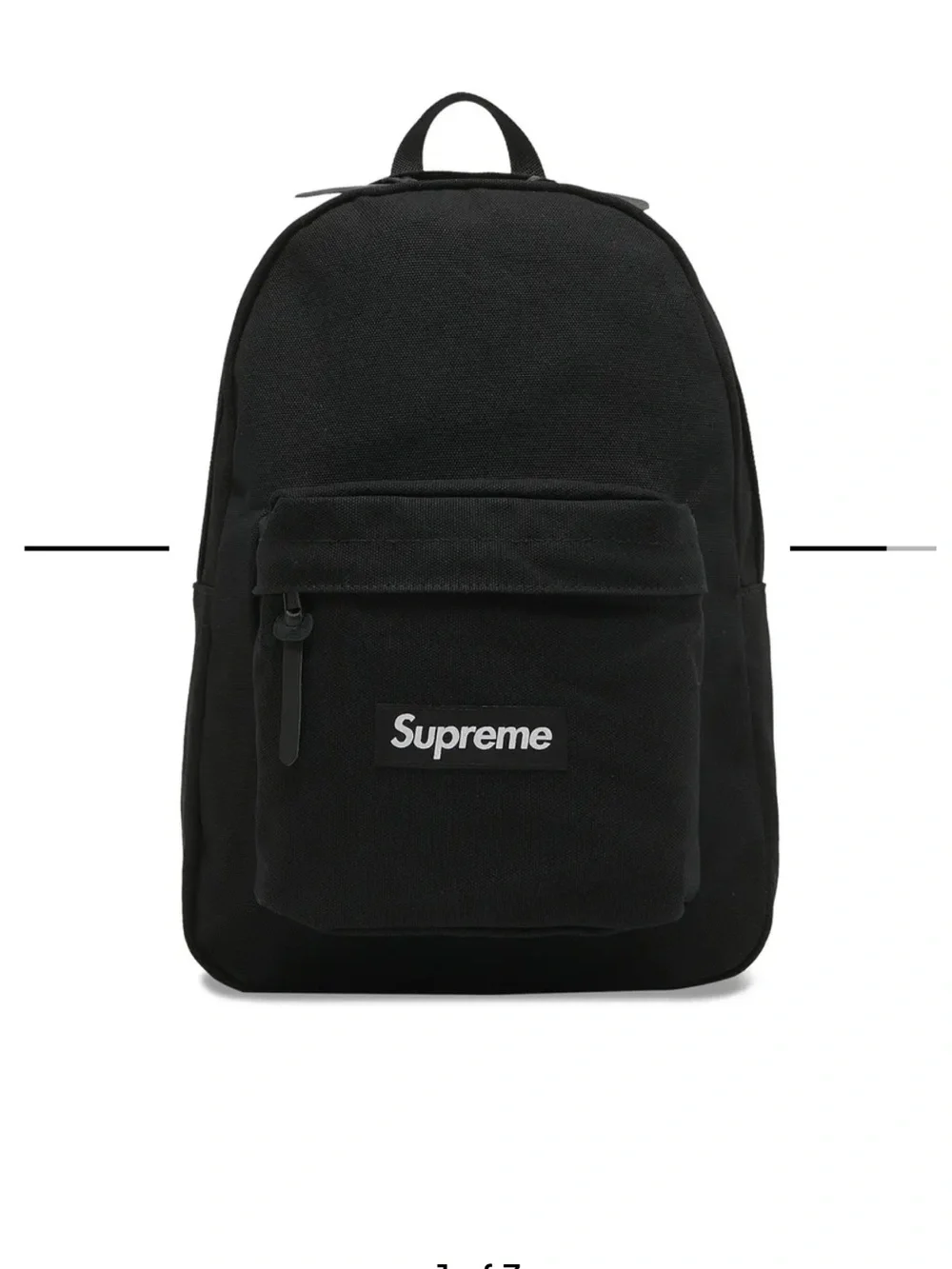 Supreme Black Canvas Daypack with Logo Patch